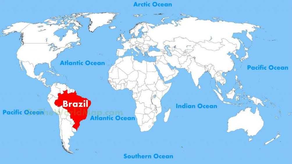 Карта мира: Бразилия