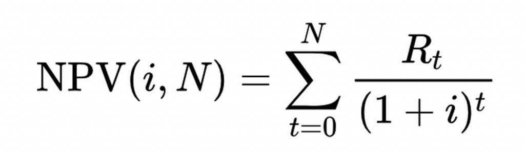 npv формула расчета пример