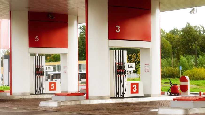 Empty petrol station